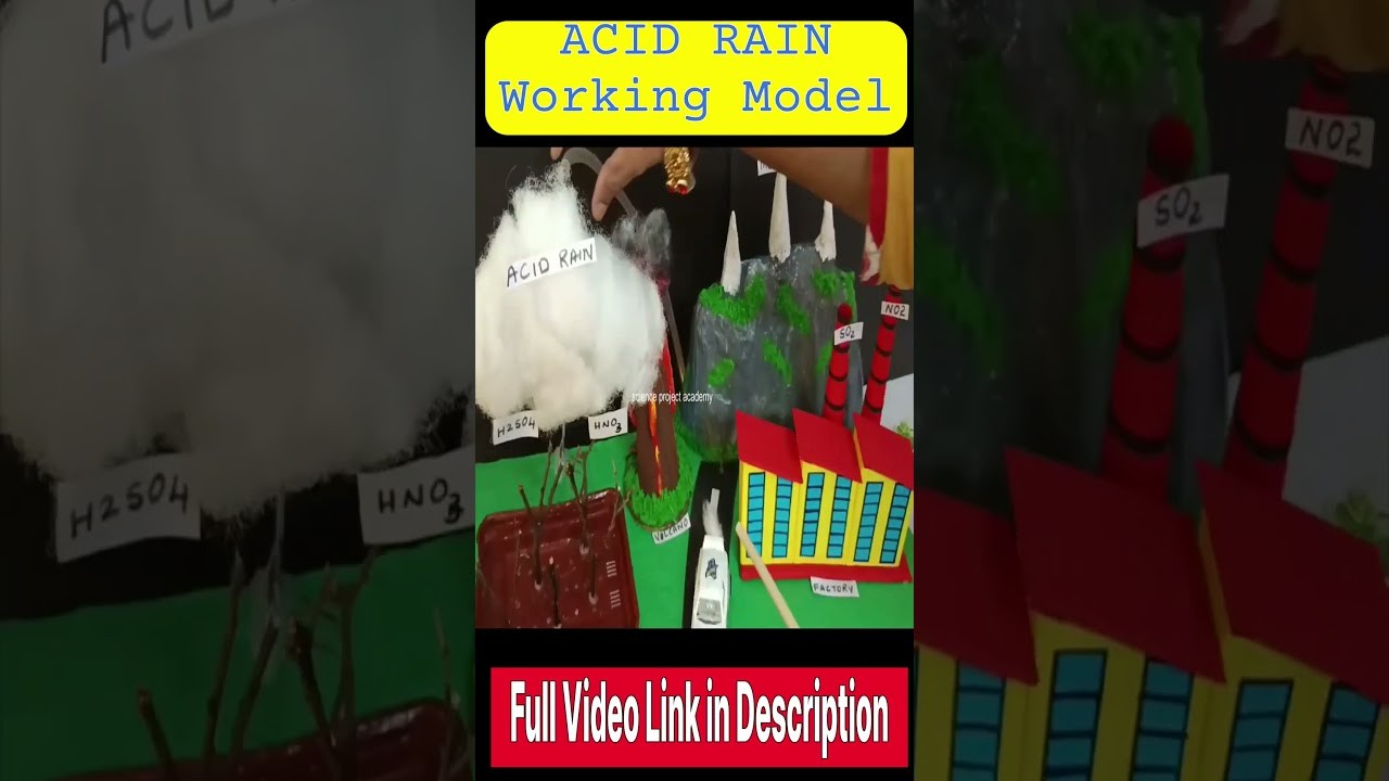Figure 1: Working Model Setup, Scientific Diagram & Project Prototype for Acid Rain Working Model