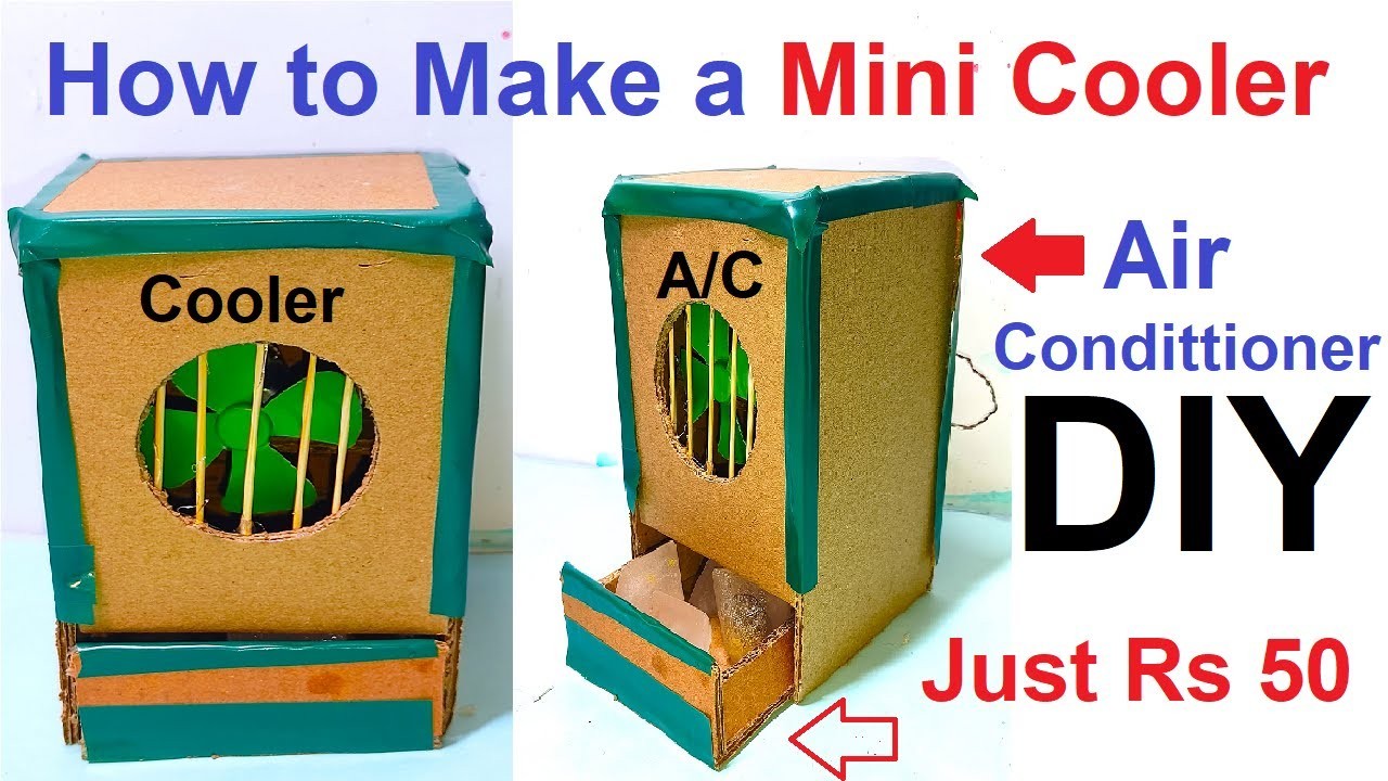 Figure 1: Working Model Setup, Scientific Diagram & Project Prototype for Air Cooler Working Model Using 12v Fan