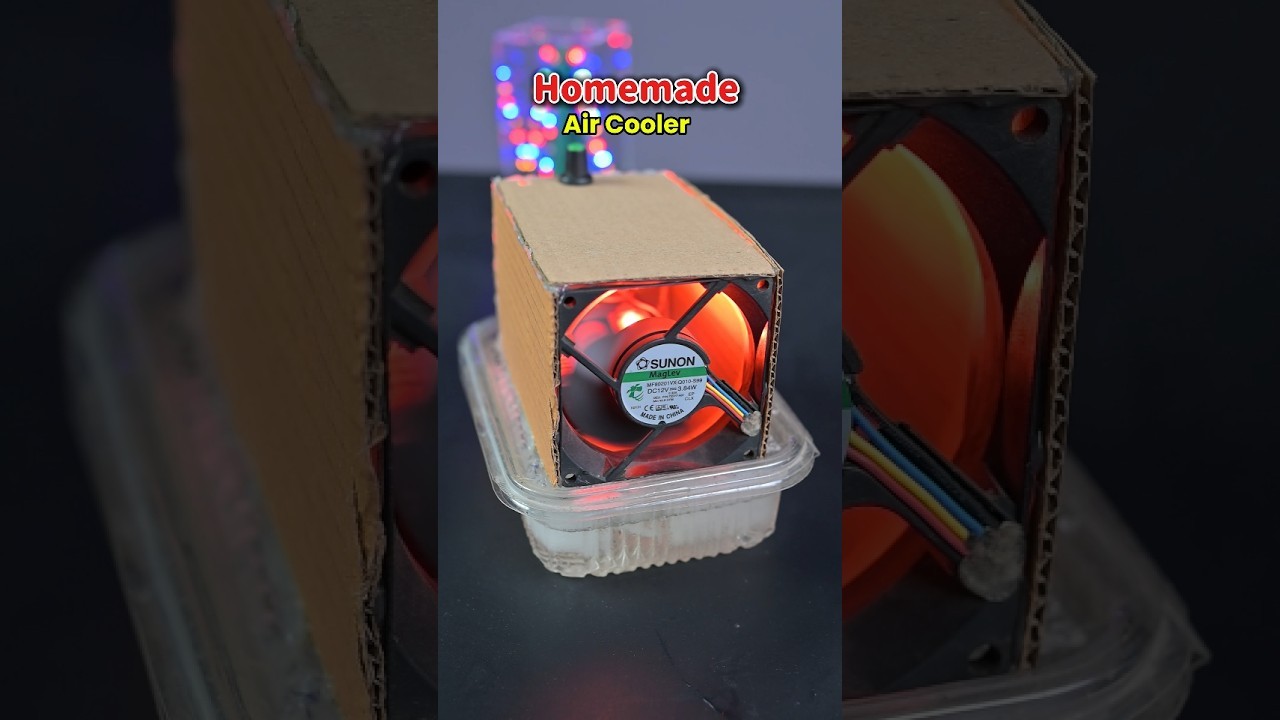 Figure 3: Working Model Setup, Scientific Diagram & Project Prototype for Air Cooler Working Model Using 12v Fan