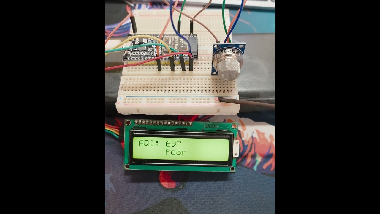 Figure 4: Working Model Setup, Scientific Diagram & Project Prototype for Air Quality Monitor Working Model Using Mq135