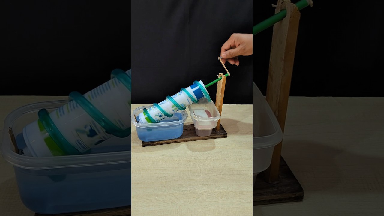 Figure 1: Working Model Setup, Scientific Diagram & Project Prototype for Archimedes Screw Rotary Water Lifter Working Model