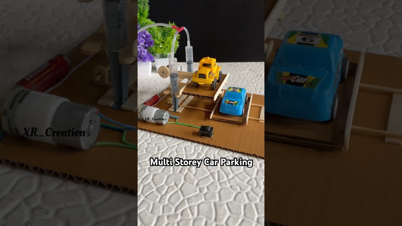 Figure 1: Working Model Setup, Scientific Diagram & Project Prototype for Automated Multi Floor Rotary Car Parking Lift Model
