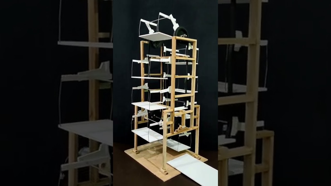 Figure 2: Working Model Setup, Scientific Diagram & Project Prototype for Automated Multi Floor Rotary Car Parking Lift Model