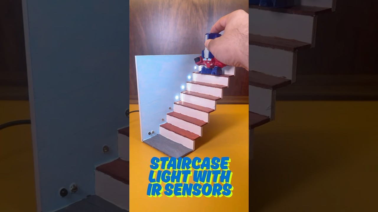 Figure 1: Working Model Setup, Scientific Diagram & Project Prototype for Automated Staircase Lighting Switch Pir Sensor Model