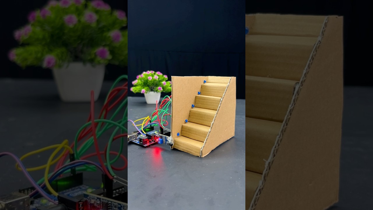 Figure 3: Working Model Setup, Scientific Diagram & Project Prototype for Automated Staircase Lighting Switch Pir Sensor Model