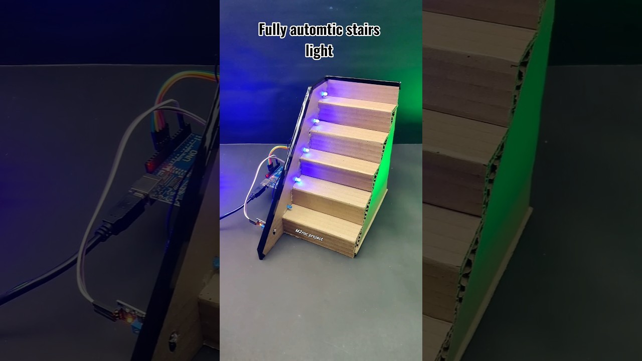 Figure 4: Working Model Setup, Scientific Diagram & Project Prototype for Automated Staircase Lighting Switch Pir Sensor Model