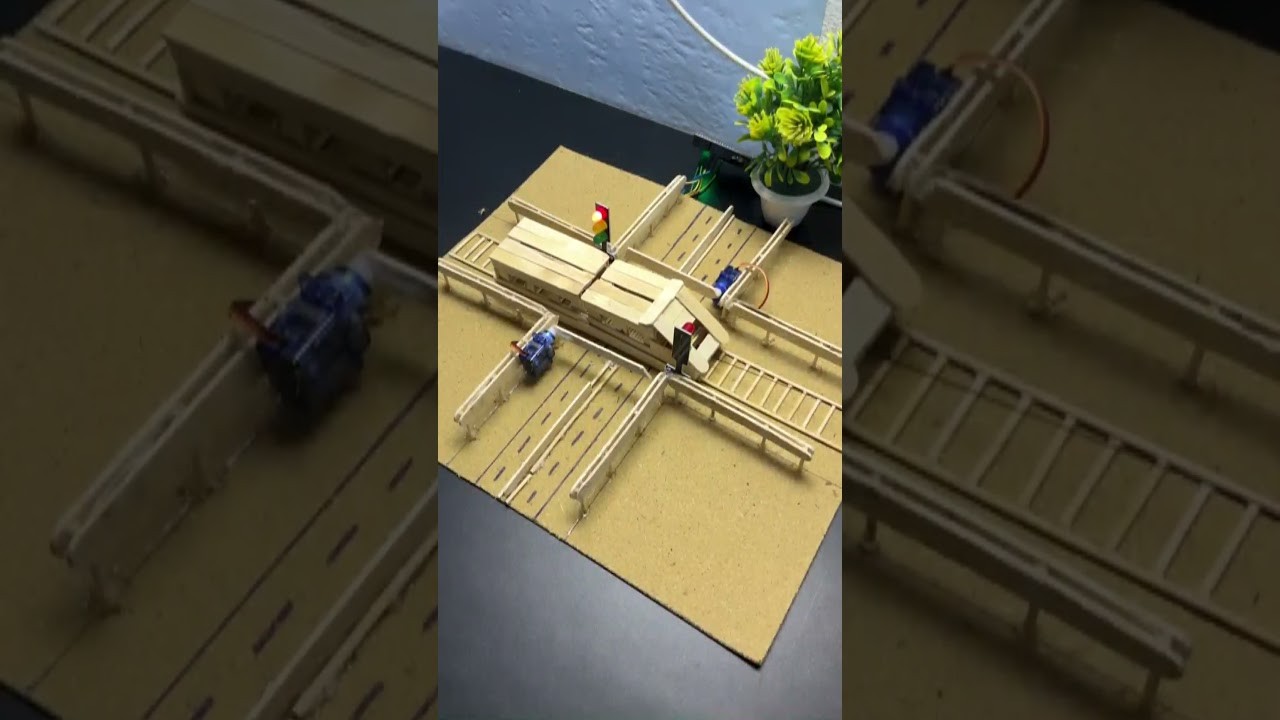 Figure 1: Working Model Setup, Scientific Diagram & Project Prototype for Automatic Railway Gate Controller Using Arduino