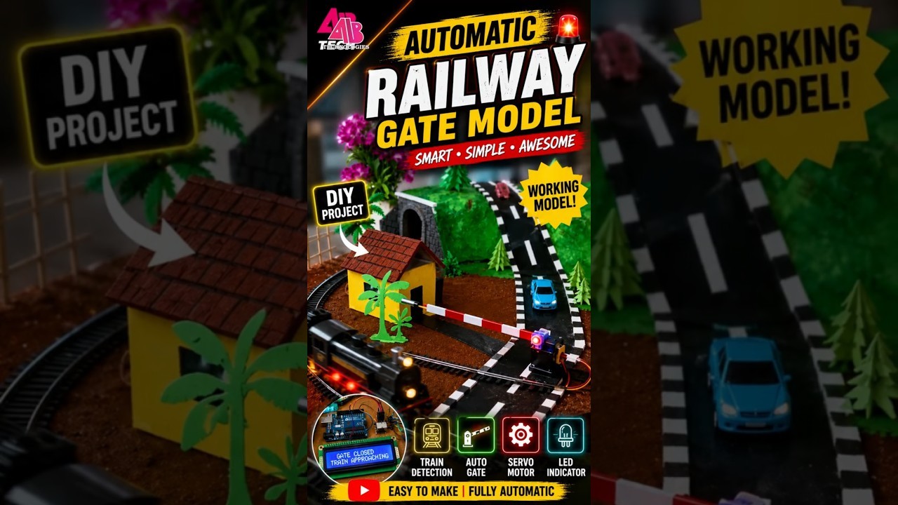 Figure 3: Working Model Setup, Scientific Diagram & Project Prototype for Automatic Railway Gate Controller Using Arduino