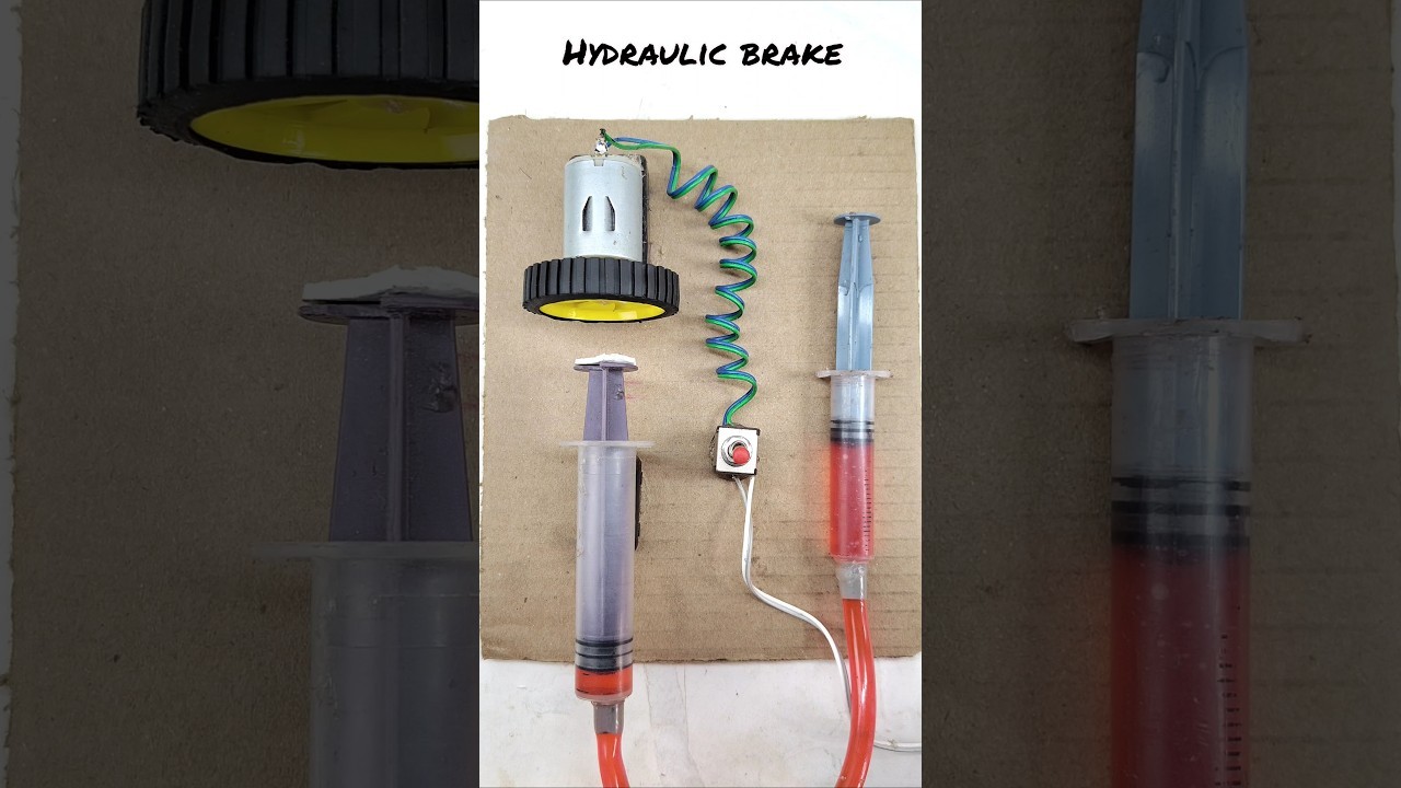 Figure 2: Working Model Setup, Scientific Diagram & Project Prototype for Automobile Hydraulic Disc Brake Working Model