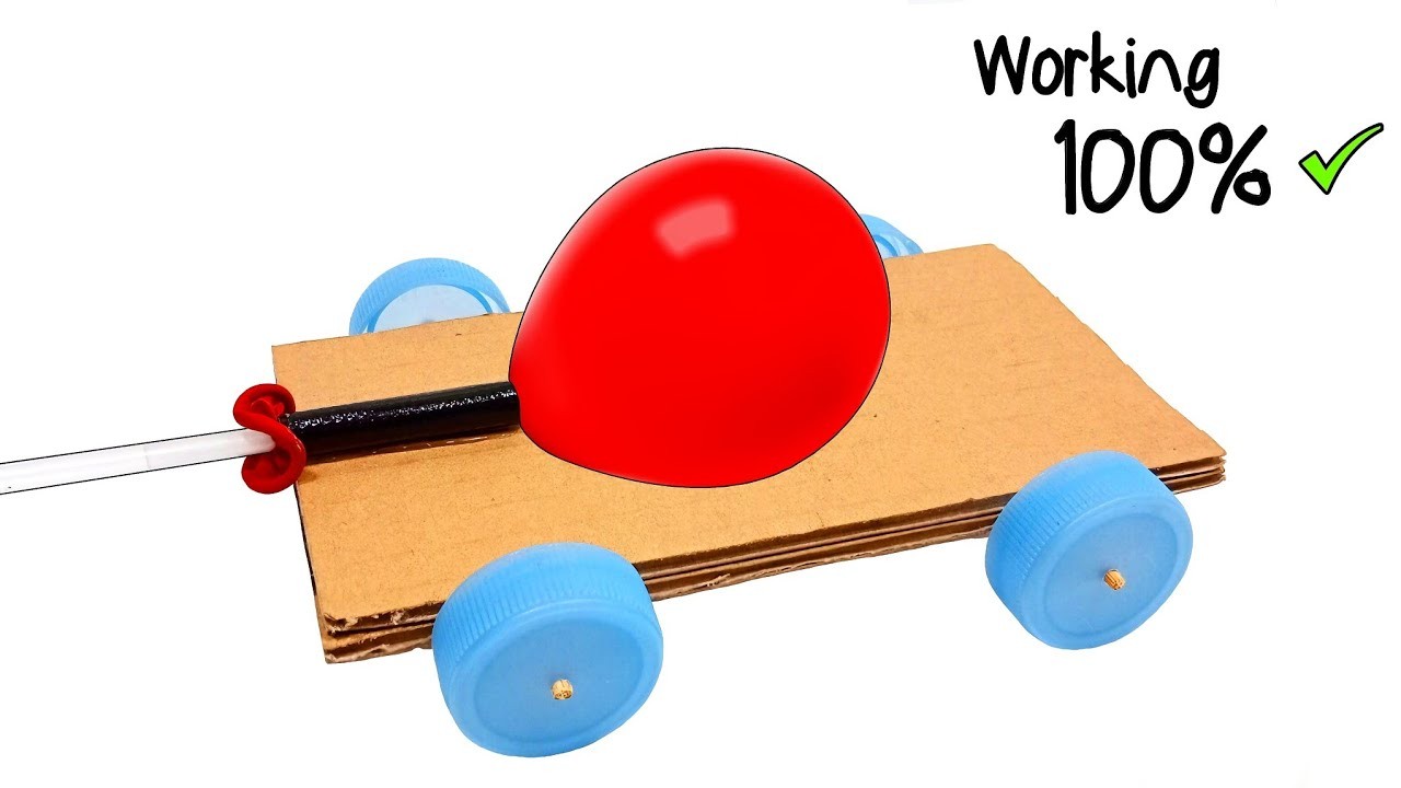 Figure 4: Working Model Setup, Scientific Diagram & Project Prototype for Balloon Powered Car Working Model