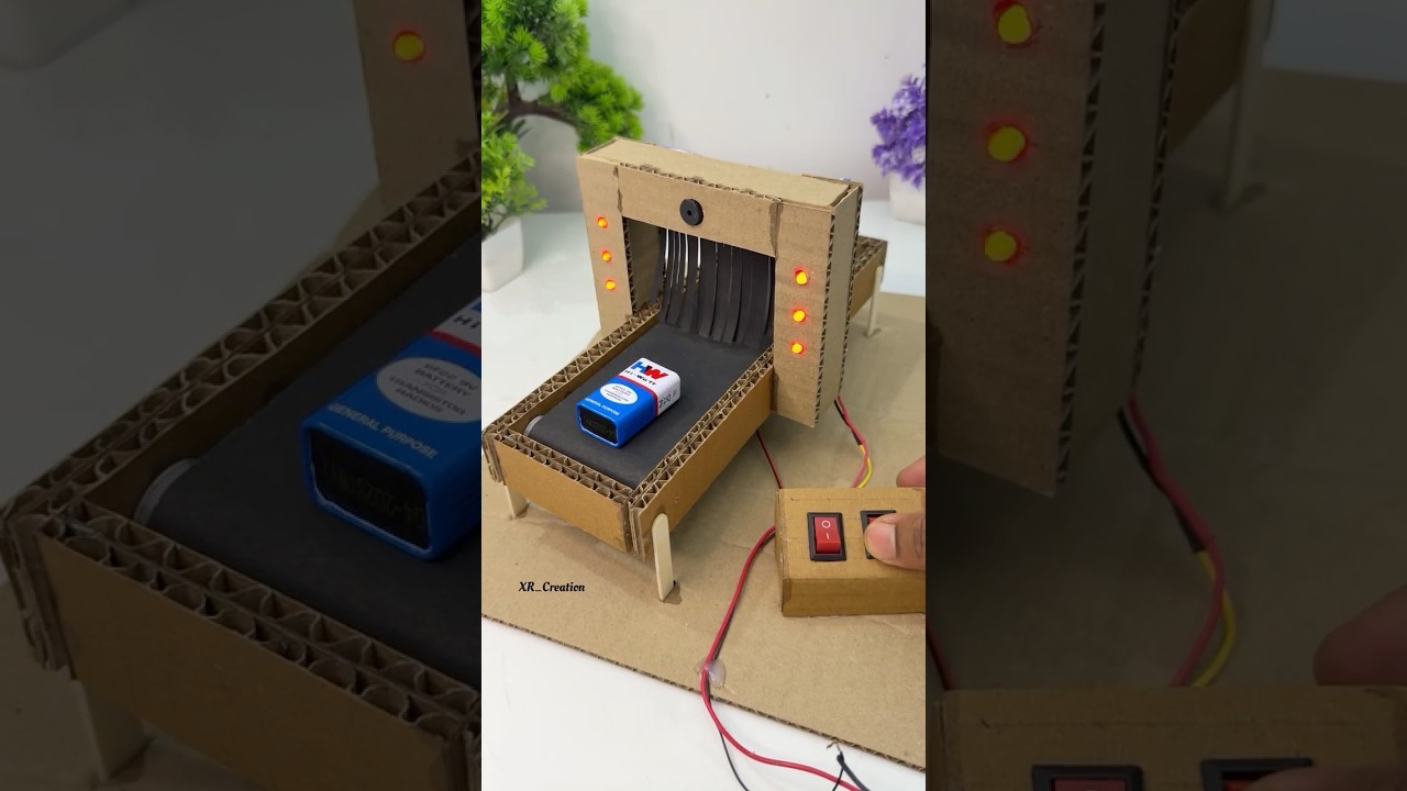 Figure 1: Working Model Setup, Scientific Diagram & Project Prototype for Barcode Scanner Laser Polygon Mirror Sensor Demonstrator