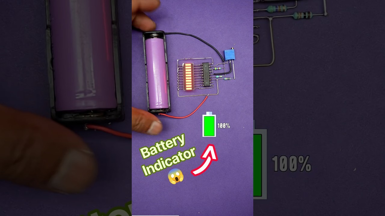 Figure 1: Working Model Setup, Scientific Diagram & Project Prototype for Battery Charge Level Monitor Lm3914 LED Bar Graph Model