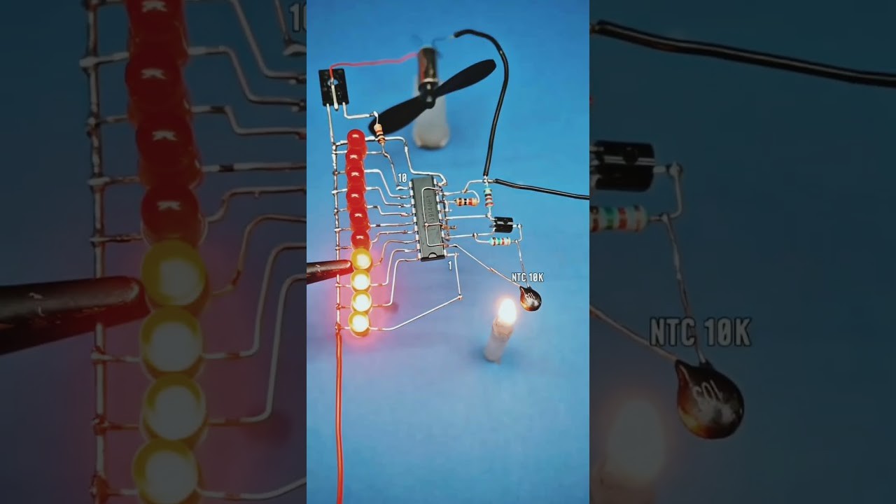 Figure 2: Working Model Setup, Scientific Diagram & Project Prototype for Battery Charge Level Monitor Lm3914 LED Bar Graph Model