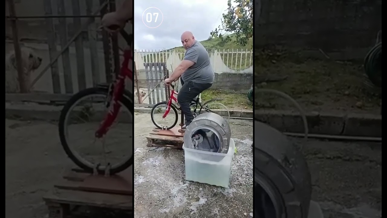 Figure 1: Working Model Setup, Scientific Diagram & Project Prototype for Bicycle Pedal Driven Washing Machine Working Model