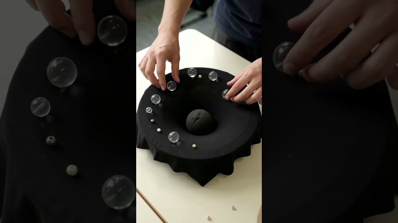 Figure 2: Working Model Setup, Scientific Diagram & Project Prototype for Black Hole Spacetime Curvature Neoprene Rubber Sheet