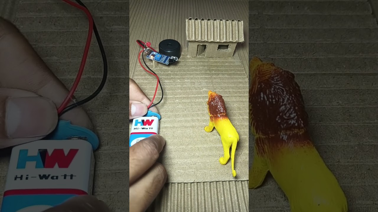 Figure 2: Working Model Setup, Scientific Diagram & Project Prototype for Burglar Alarm Working Model Using Buzzer