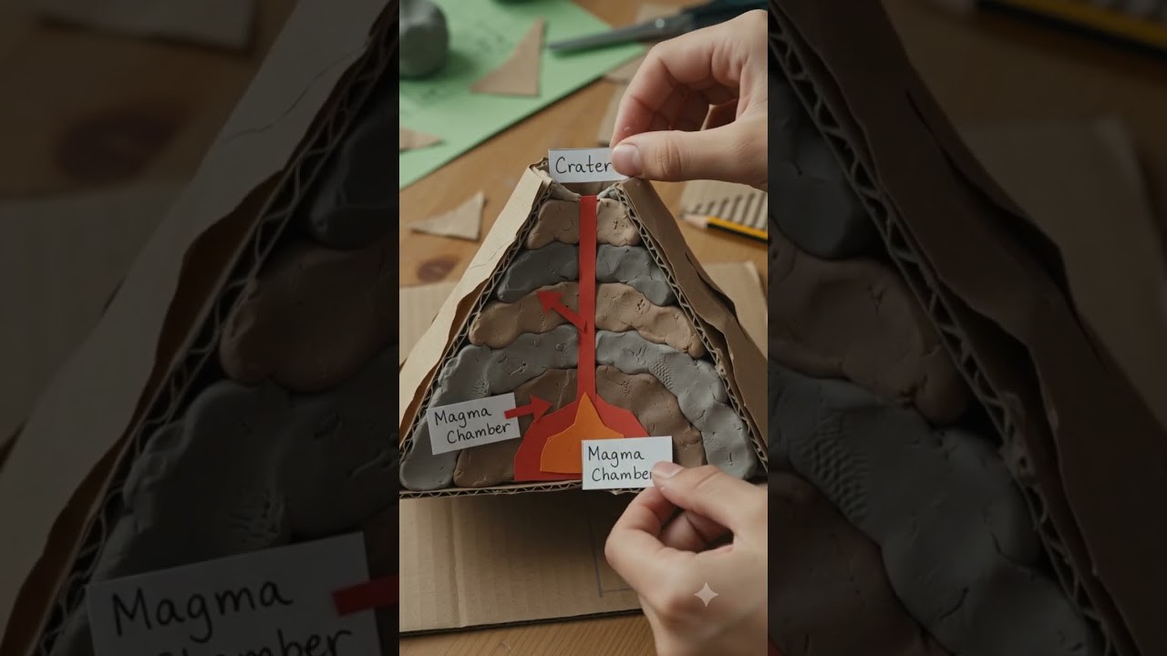 Figure 2: Working Model Setup, Scientific Diagram & Project Prototype for Caldera Collapse Deflated Magma Chamber Model