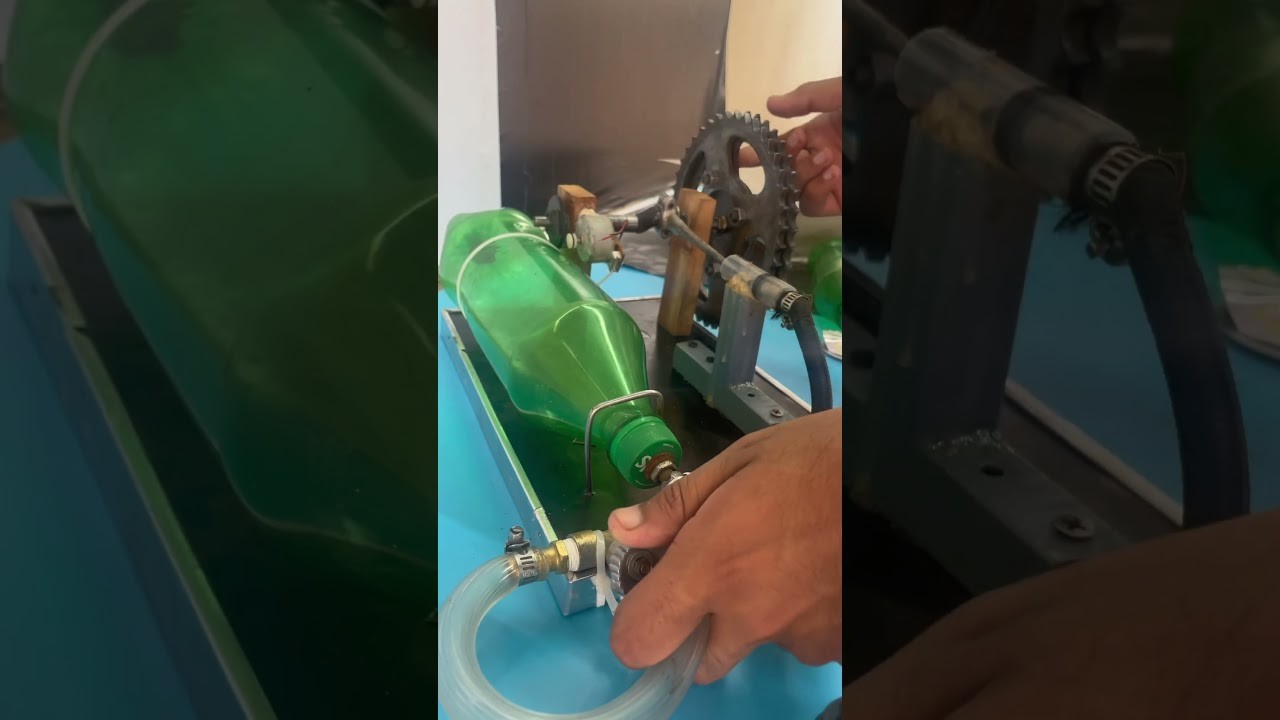 Figure 3: Working Model Setup, Scientific Diagram & Project Prototype for Compressed Air Piston Engine Working Model