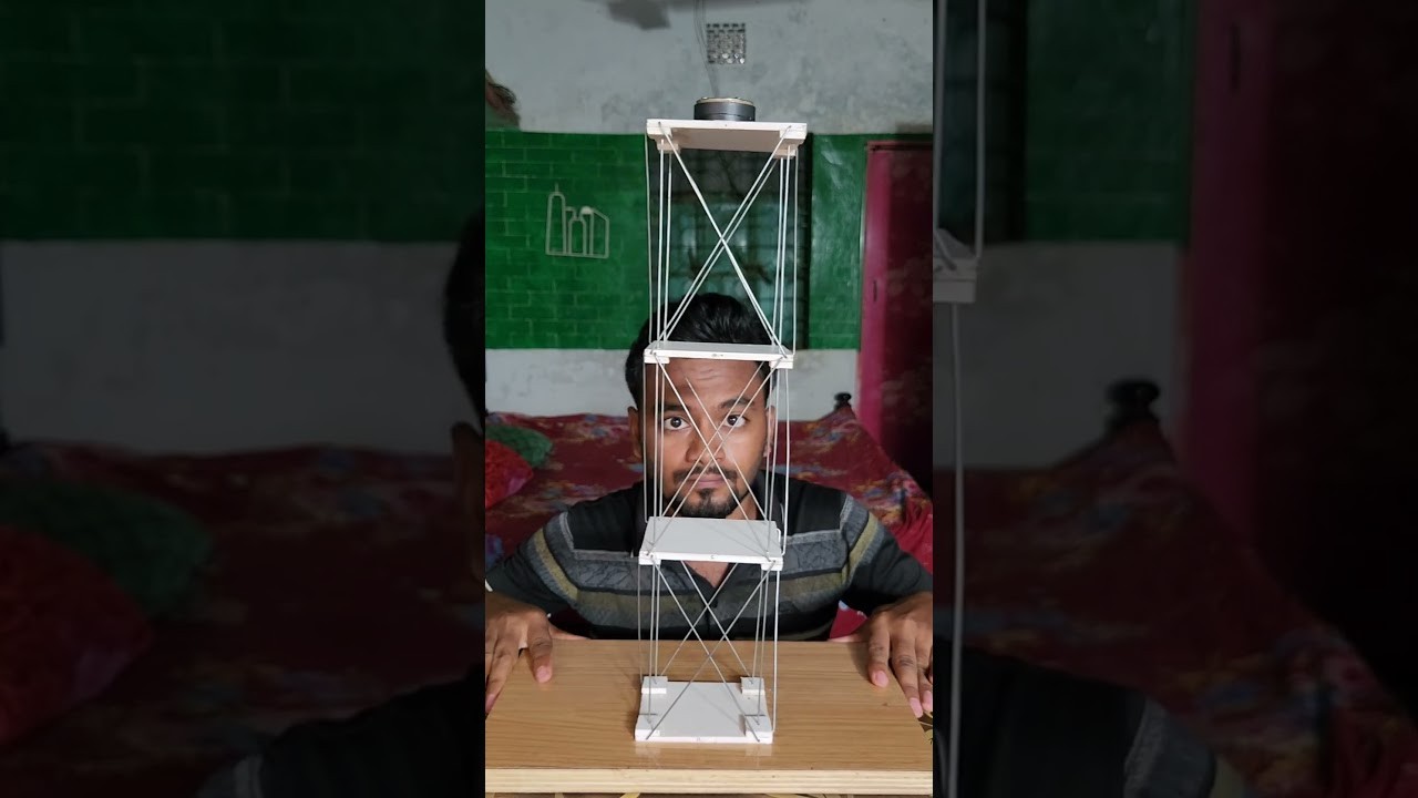 Figure 3: Working Model Setup, Scientific Diagram & Project Prototype for Cross Bracing Shear Core Tall Building Shaker Model
