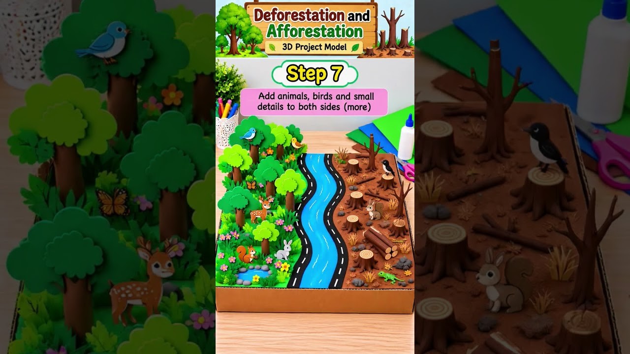 Figure 1: Working Model Setup, Scientific Diagram & Project Prototype for Deforestion And Afforestation Working Model