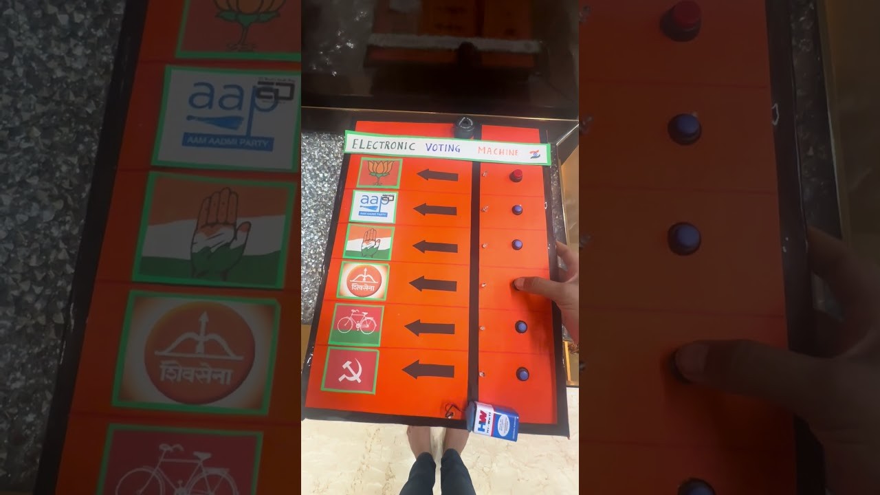 Figure 3: Working Model Setup, Scientific Diagram & Project Prototype for Digital Voting Machine Electronic Evm Tally Counter Model