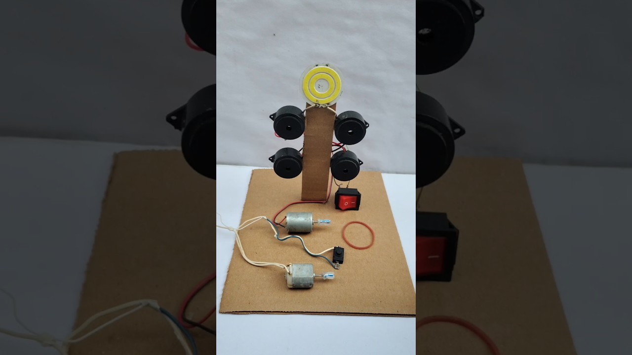 Figure 4: Working Model Setup, Scientific Diagram & Project Prototype for Doppler Effect Working Model Using Buzzer And Rotating Arm