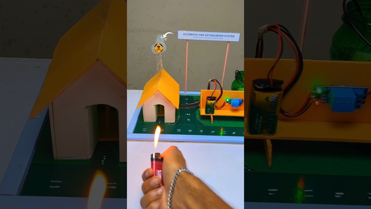 Figure 4: Working Model Setup, Scientific Diagram & Project Prototype for Dry Chemical Powder Fire Extinguisher Pressurized Model