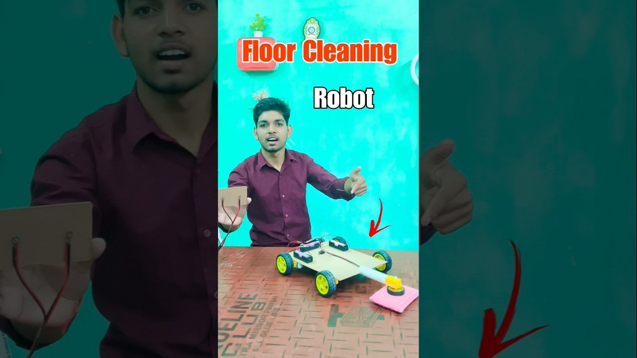 Figure 1: Working Model Setup, Scientific Diagram & Project Prototype for Edge Detecting Table Clearing Floor Robot Model