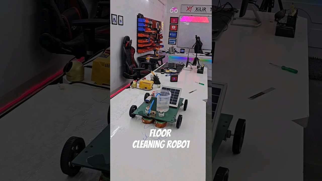 Figure 3: Working Model Setup, Scientific Diagram & Project Prototype for Edge Detecting Table Clearing Floor Robot Model