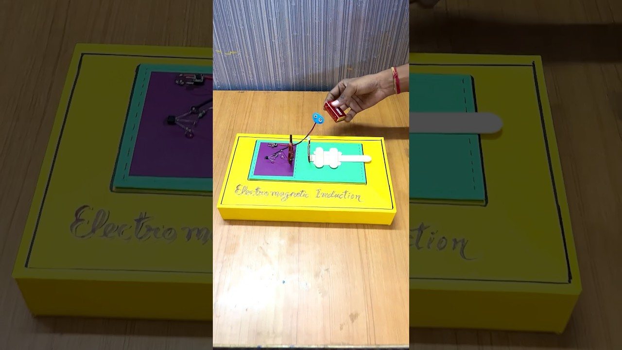 Figure 3: Working Model Setup, Scientific Diagram & Project Prototype for Electromagnetic Induction Working Model Physics
