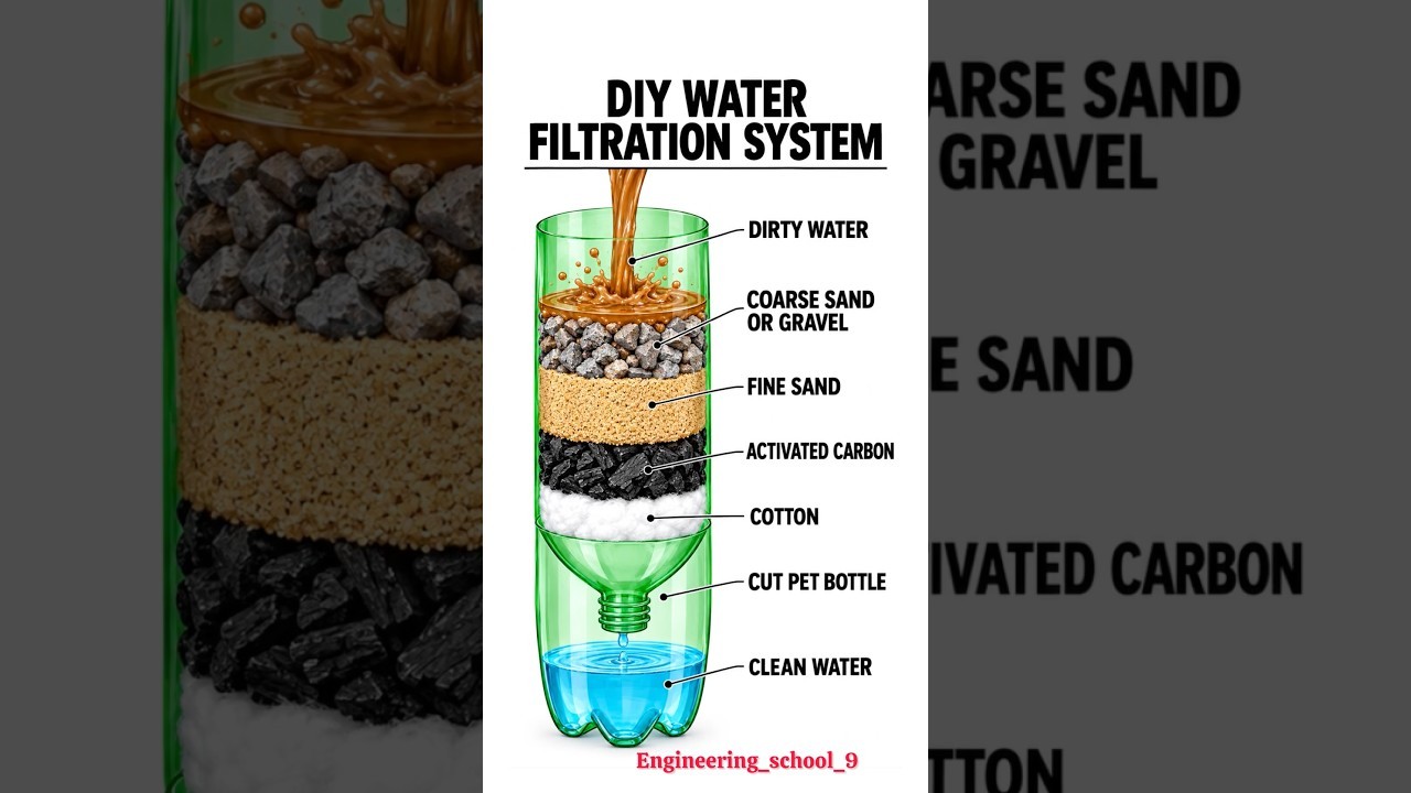 Figure 2: Working Model Setup, Scientific Diagram & Project Prototype for Filtration Of Muddy Water Working Model