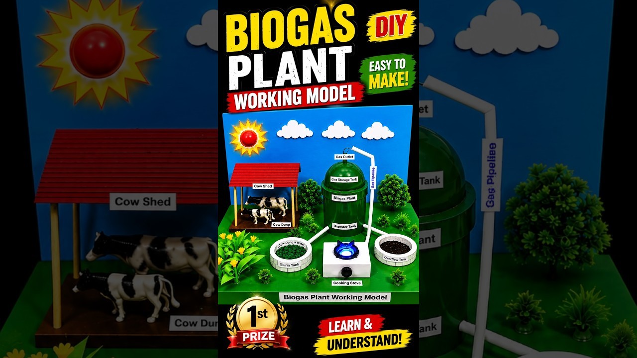 Figure 1: Working Model Setup, Scientific Diagram & Project Prototype for Fixed Dome Deenabandhu Brick Masonry Biogas Model