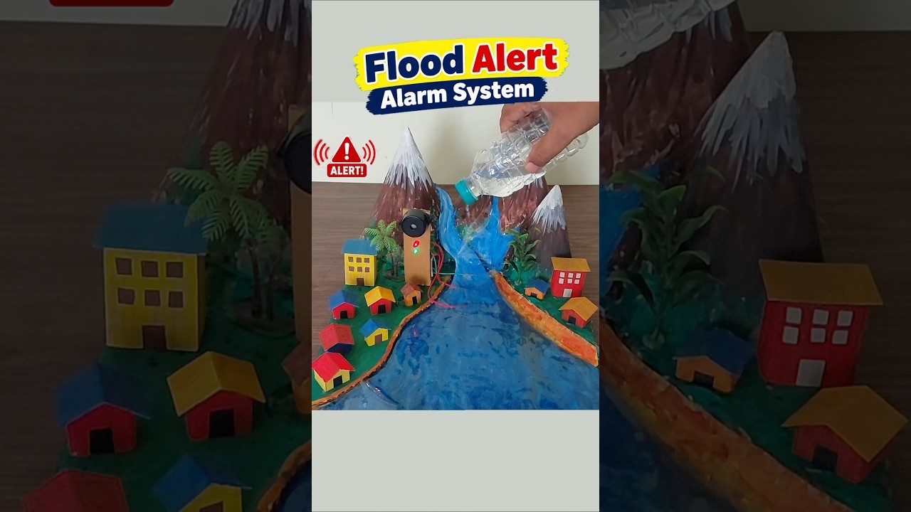 Figure 4: Working Model Setup, Scientific Diagram & Project Prototype for Flood Alert System Working Model For Rivers
