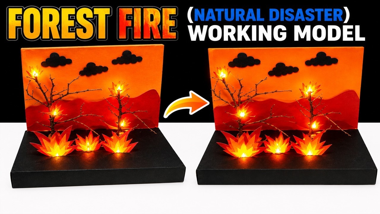 Figure 1: Working Model Setup, Scientific Diagram & Project Prototype for Forest Fire Fighting Smoke Jumper Fire Break Trench Model