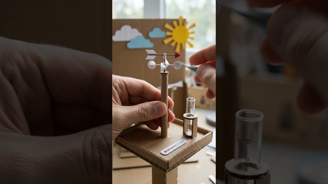 Figure 3: Working Model Setup, Scientific Diagram & Project Prototype for Four In One School Weather Station Lcd Datalogger