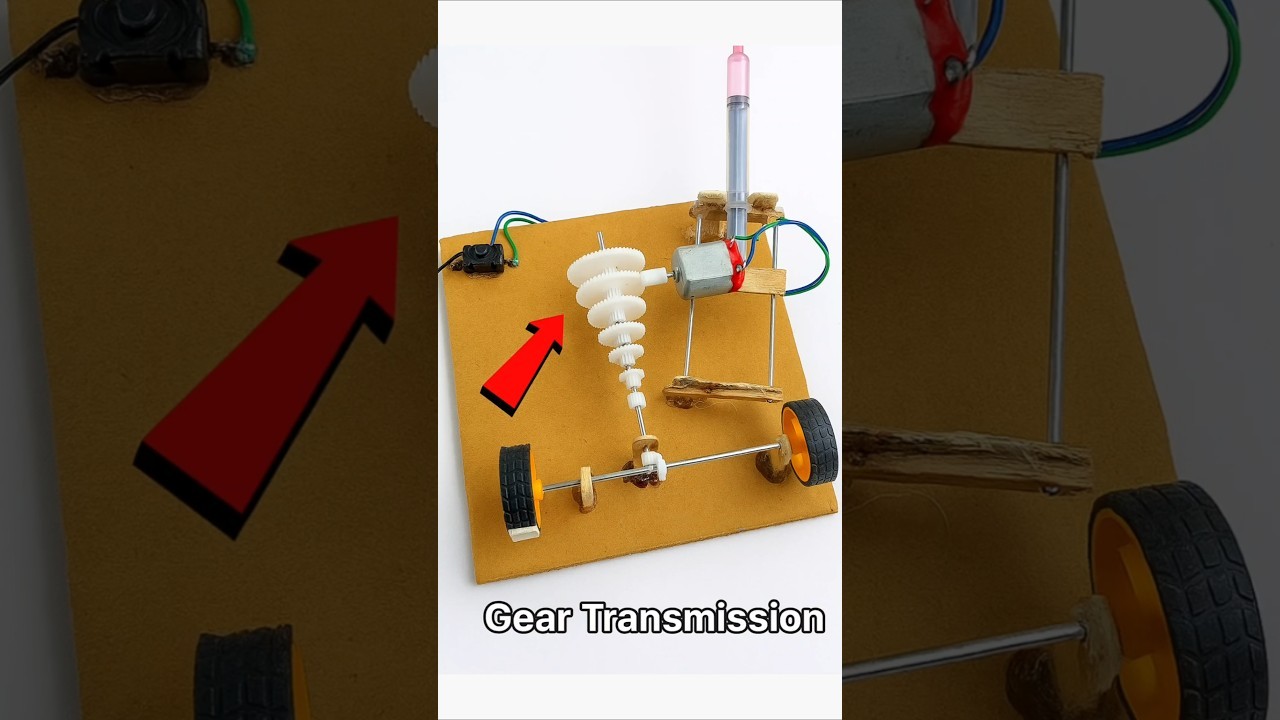Figure 1: Working Model Setup, Scientific Diagram & Project Prototype for Gear Train Compound Speed Reduction Working Model