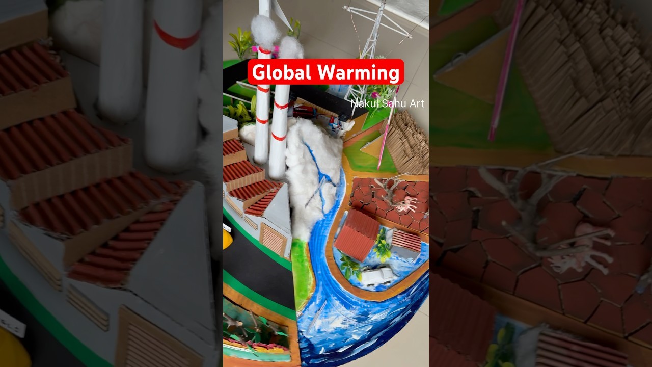 Figure 2: Working Model Setup, Scientific Diagram & Project Prototype for Global Warming Working Model