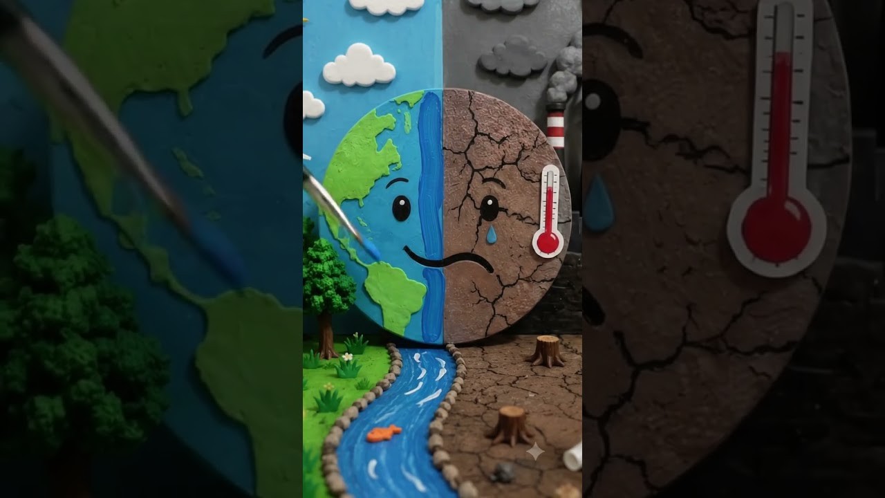 Figure 4: Working Model Setup, Scientific Diagram & Project Prototype for Global Warming Working Model