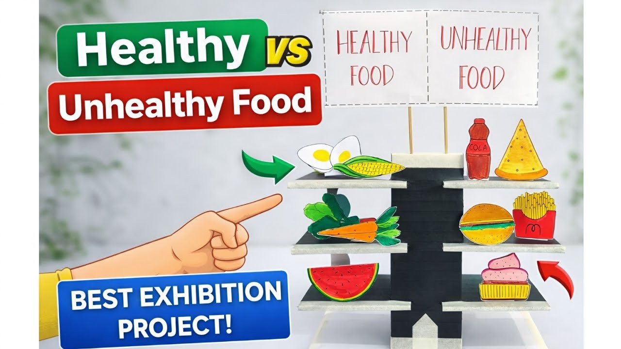 Figure 4: Working Model Setup, Scientific Diagram & Project Prototype for Healthy Food And Junk Food Working Model