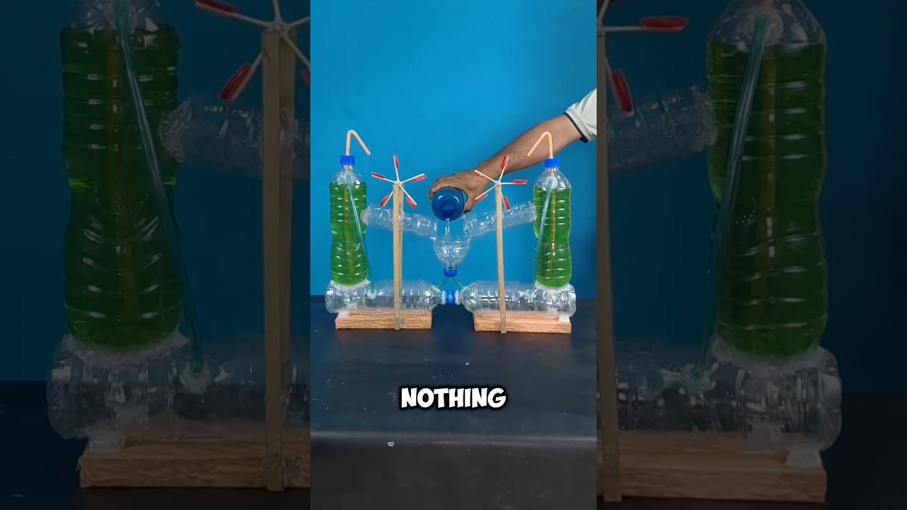 Figure 1: Working Model Setup, Scientific Diagram & Project Prototype for Herons Fountain Perpetual Water Fountain Working Model