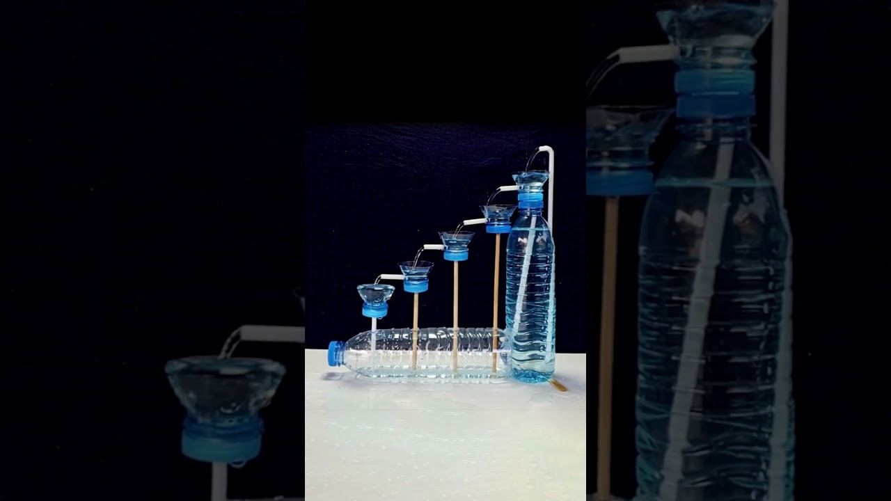 Figure 2: Working Model Setup, Scientific Diagram & Project Prototype for Herons Fountain Perpetual Water Fountain Working Model