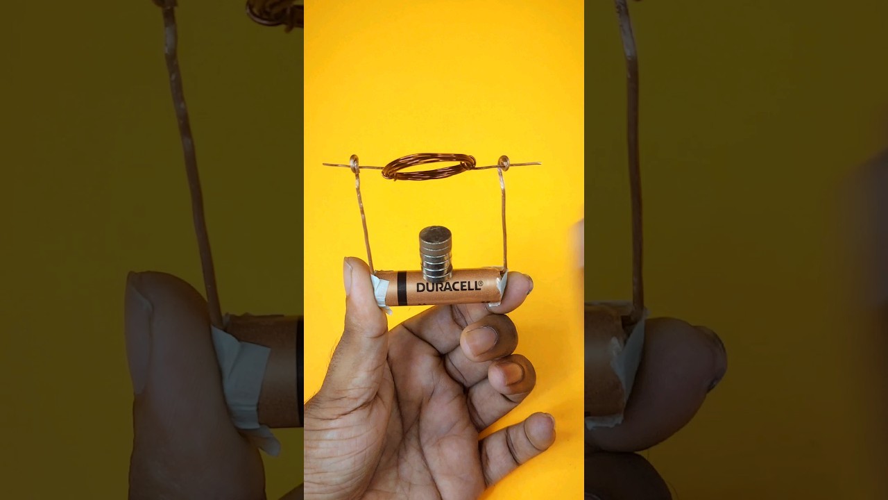 Figure 1: Working Model Setup, Scientific Diagram & Project Prototype for Homopolar Motor Copper Wire Neodymium Magnet Model