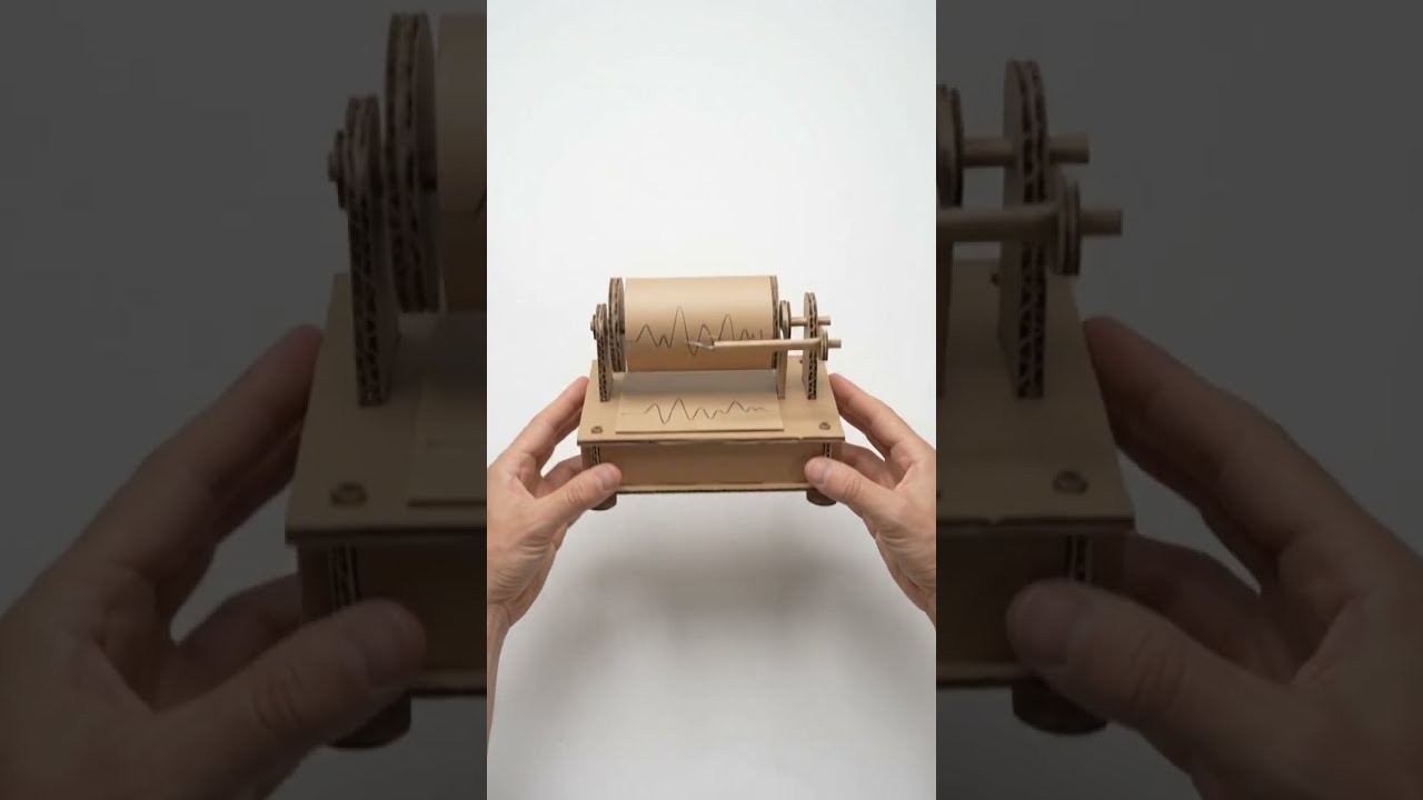 Figure 1: Working Model Setup, Scientific Diagram & Project Prototype for Horizontal Pendulum Drum Paper Chart Seismograph Model