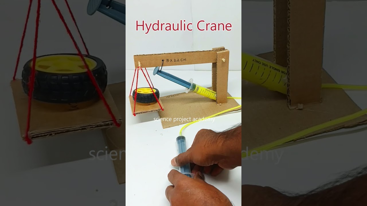 Figure 4: Working Model Setup, Scientific Diagram & Project Prototype for Hydraulic Crane Working Model Using Cardboard