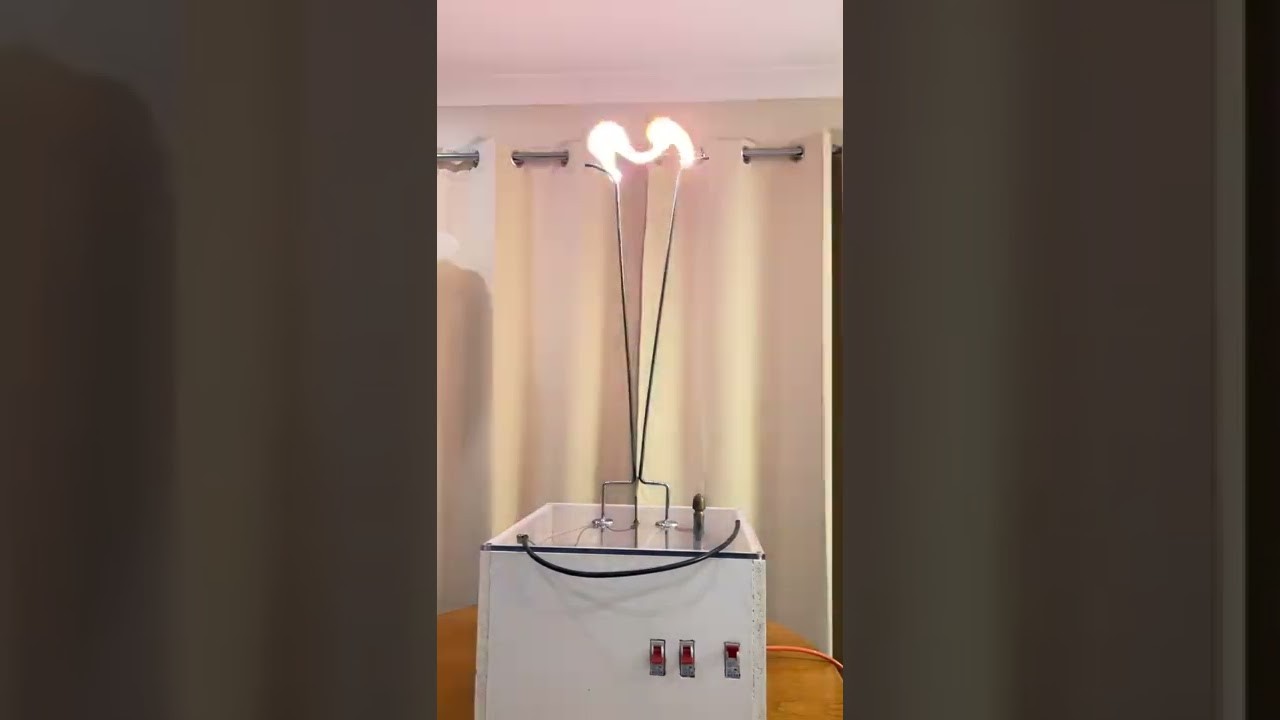 Figure 1: Working Model Setup, Scientific Diagram & Project Prototype for Jacobs Ladder Traveling High Voltage Plasma Arc Model