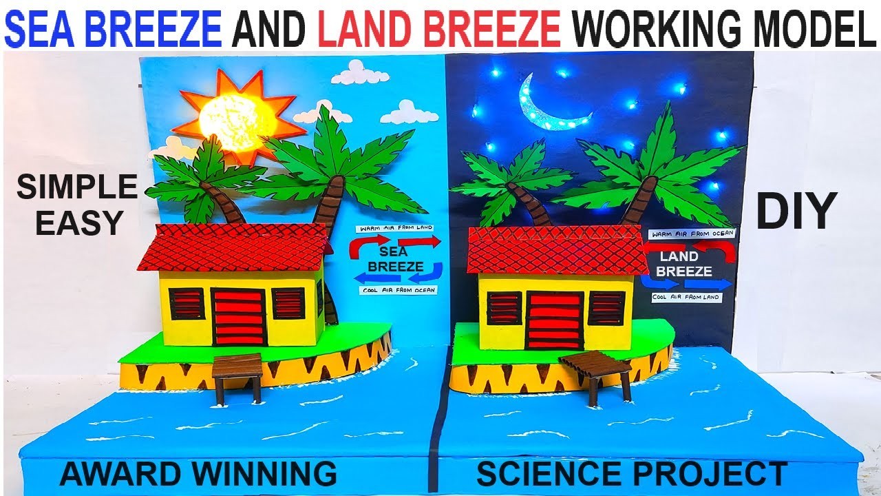 Figure 3: Working Model Setup, Scientific Diagram & Project Prototype for Land And Sea Breeze Convection Chamber Smoke Tracer