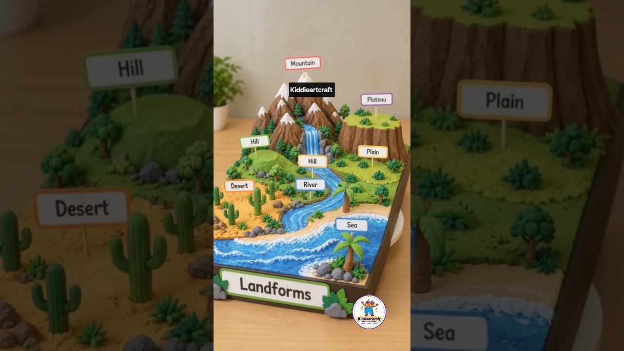 Figure 1: Working Model Setup, Scientific Diagram & Project Prototype for Landforms Working Model