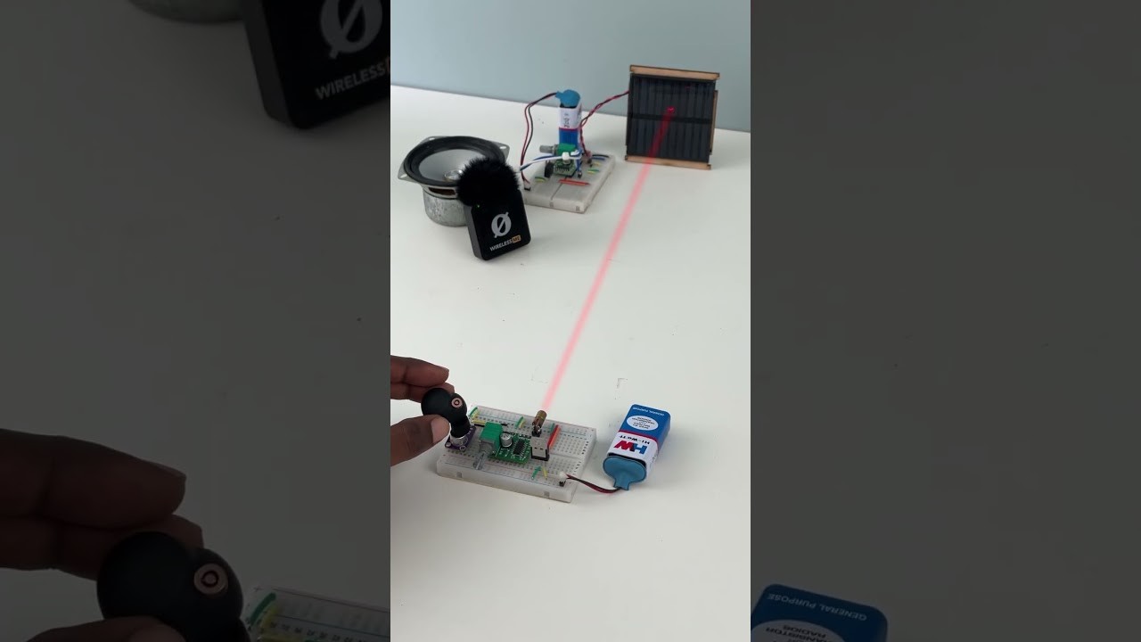 Figure 3: Working Model Setup, Scientific Diagram & Project Prototype for Laser Communication System Working Model Audio Transmission