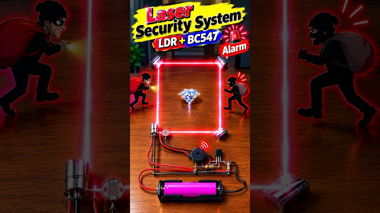 Figure 1: Working Model Setup, Scientific Diagram & Project Prototype for Laser Security System Working Model Using LDR