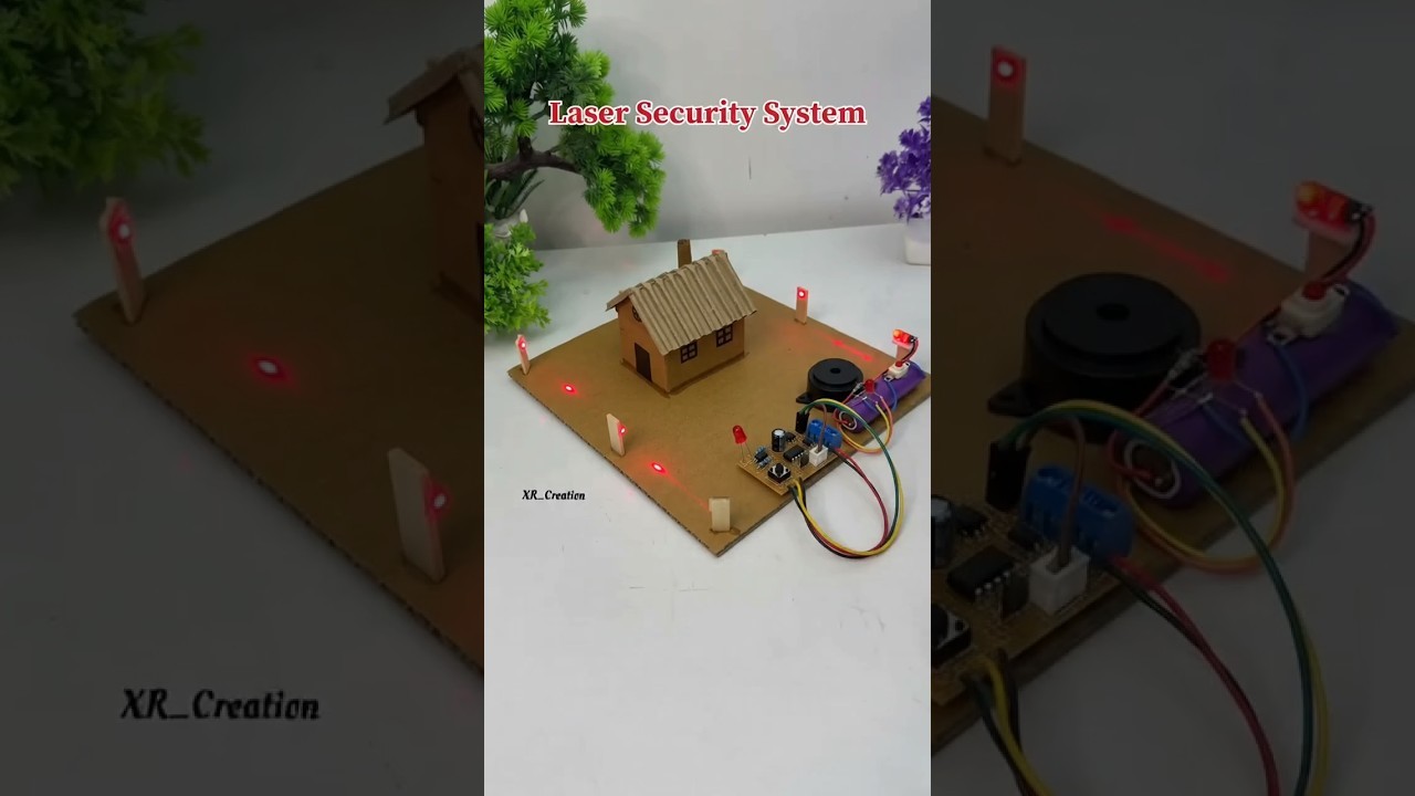 Figure 3: Working Model Setup, Scientific Diagram & Project Prototype for Laser Security System Working Model Using LDR